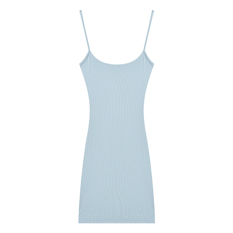 ℡◎℗Cropped top Xiaoxiangfeng musim panas hitam rok pendek seksi dengan pinggul dan pinggang melangsingkan gaun suspender tanpa lengan temperamen baru untuk wanita #COD