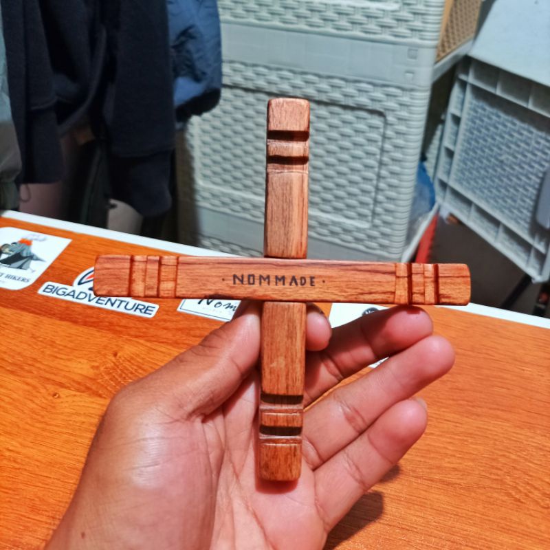 tripod kayu - dudukan kayu gas canister 110gr & 220gr