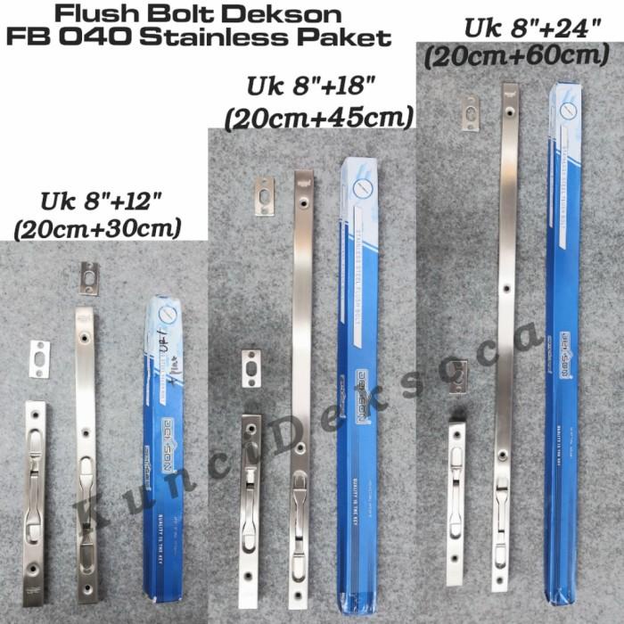 Grendel Flush Bolt Dekson Fb 040 Paket Slot / Grendel Tanam Dekkson Sus304