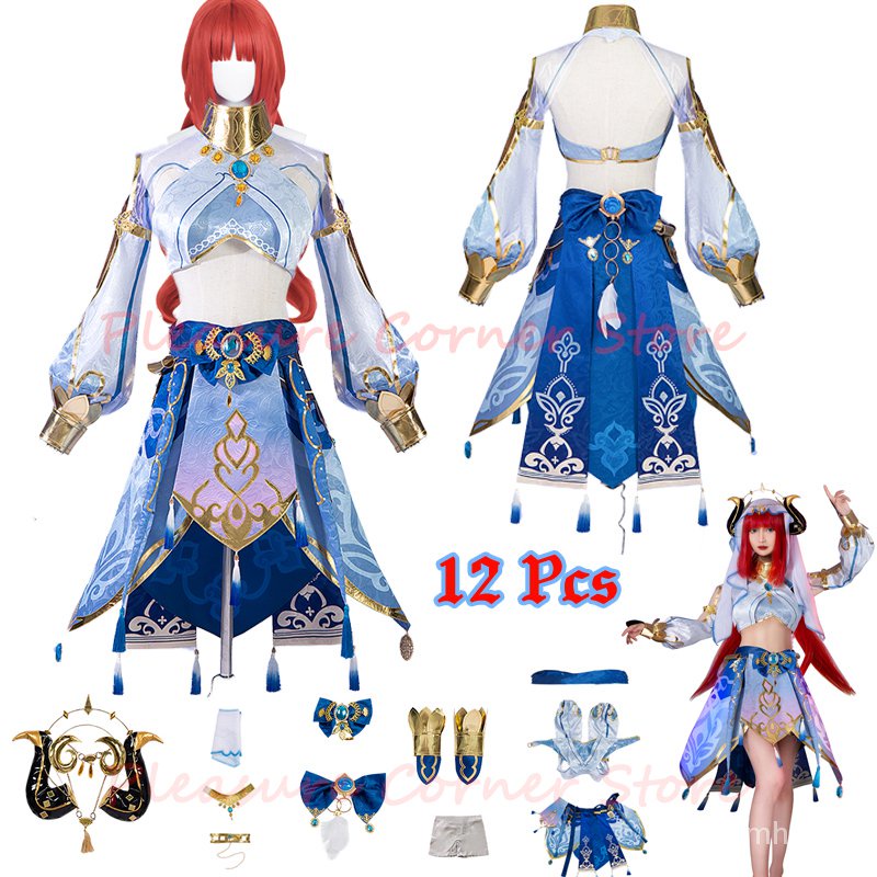 Anime Game Genshin Impact Nilou Cosplay Costume Wig Halloween Heat Resistant Synthetic Pre Styled Wi