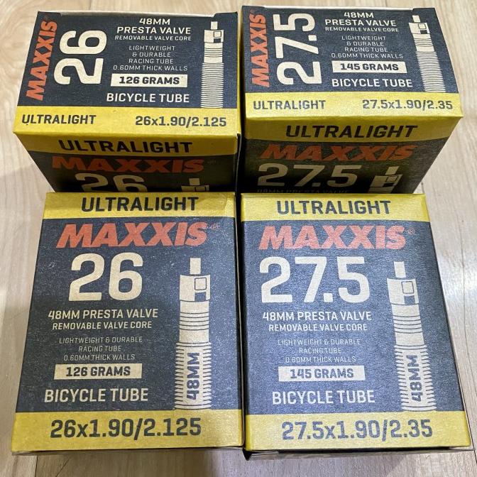 MAXXIS Ban Dalam Sepeda Gunung Ultra Ringan Tebal 0.6mm Ukuran 26/27.5