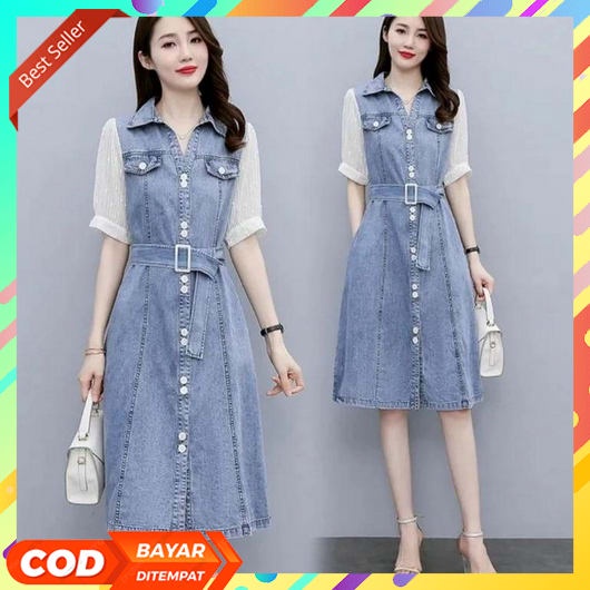 Dress Wanita Terbaru 2023 Korean Style Dewasa Baju Busui Sehari Hari Terusan Murah Perempuan Mididre