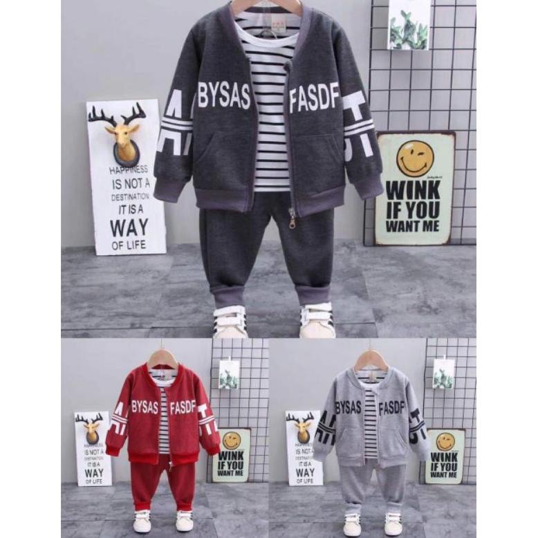 [3N1BI0002] SETELAN BAJU KAOS JAKET THREE IN ONE IMPORT BYSAS