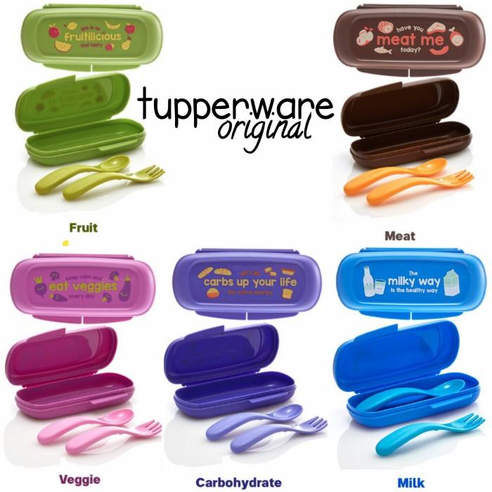 Terlaris Tupperware Original Cutlery Sendok Garpu Case Set Anak Baby Murah