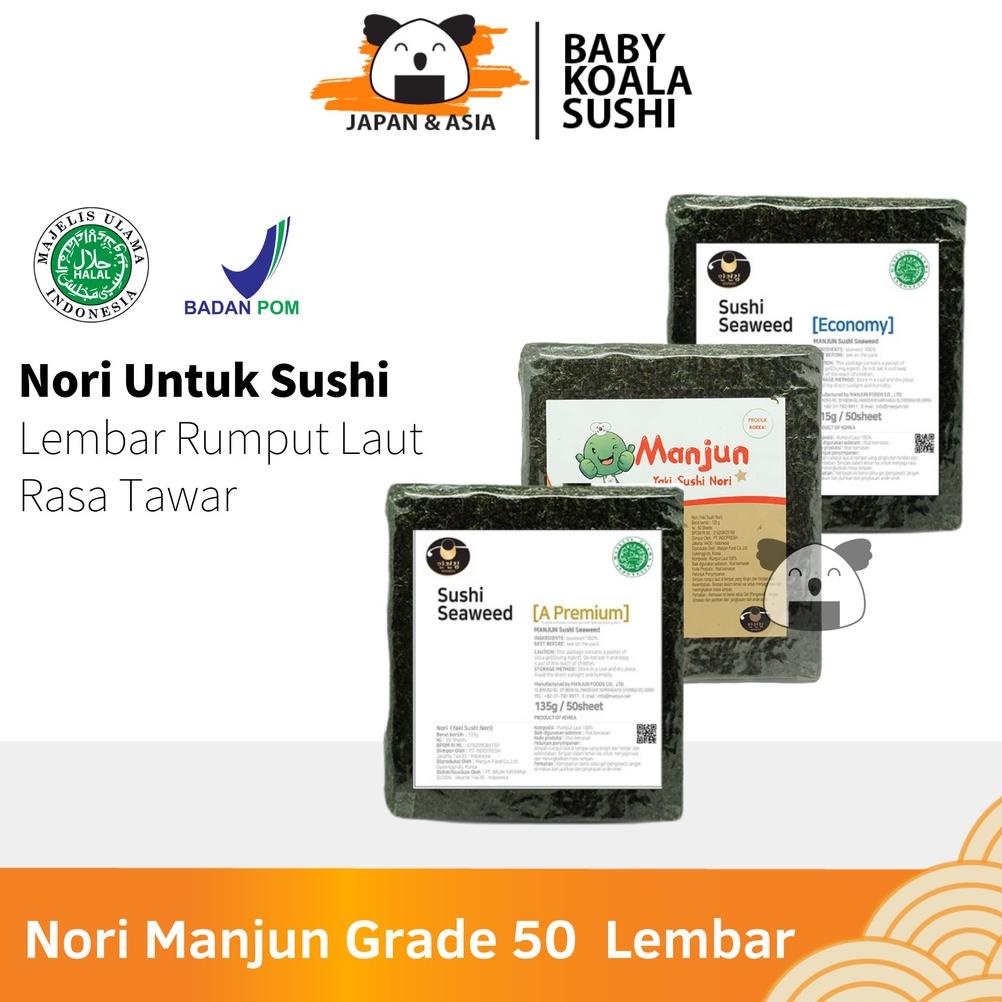 

MANJUN Sushi Nori Kimbab 50 S Halal Nori Gimbab Import Lembar Rumput Laut Non COD