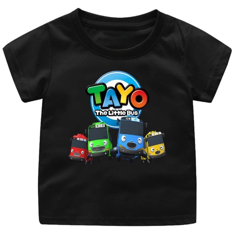 Baju Kaos Anak Laki Laki usia 1-12Tahun Gambar Bus Tayo