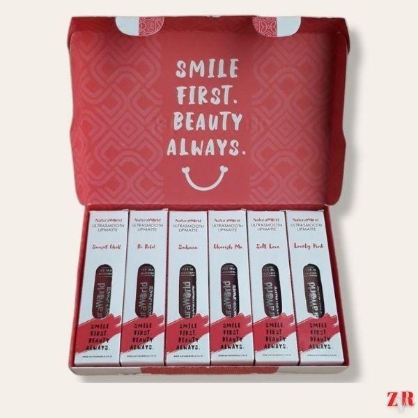 Lipstik Natura Lipmatte NaturaWorld Ultrasmooth 1 Paket Isi 6 Warna