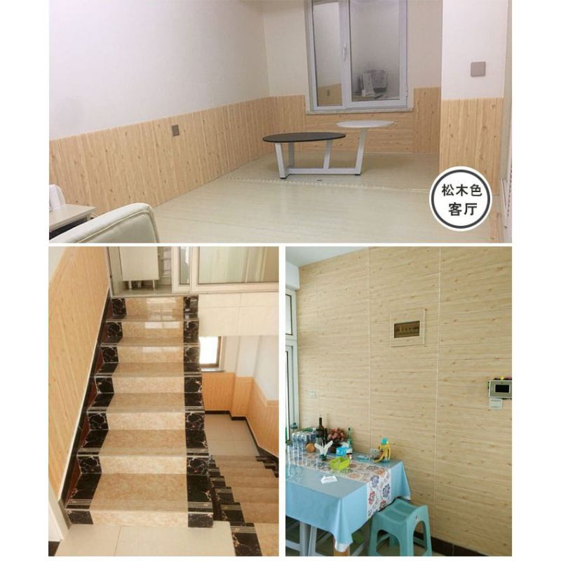 Wallfoam kayu wallpaper dinding foam 3D motif kayu dekorasi kamar