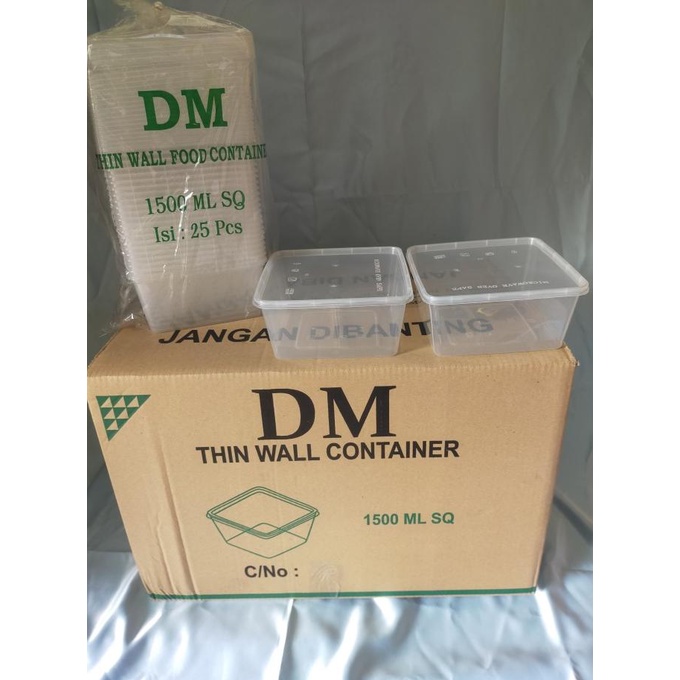 Promo Minggu Ini Dm Thin Wall Container / Kotak Makan 1500Ml Sq Termurah @150Pcs