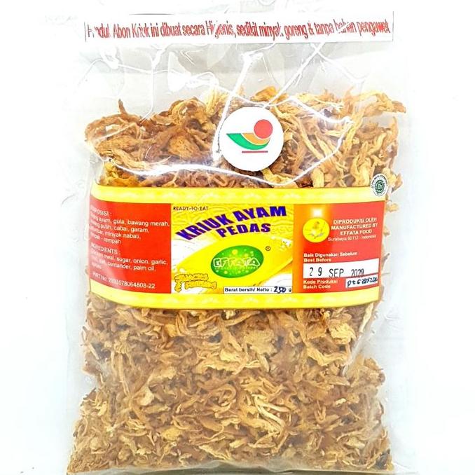 

EFFATA ABON KRIUK AYAM PEDAS 250gr | CHICKEN CHILI FLOSS CRISPY ASLI Best Seller
