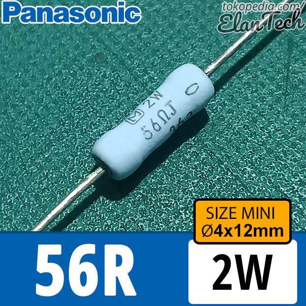Resistor 56R 2W Panasonic miniaturized size 1W 56 Ohm Elan73c Murah