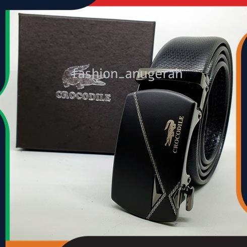 IKAT PINGGANG CROCODILE MODEL REL SABUK BELT PRIA KULIT ASLI LEATHER