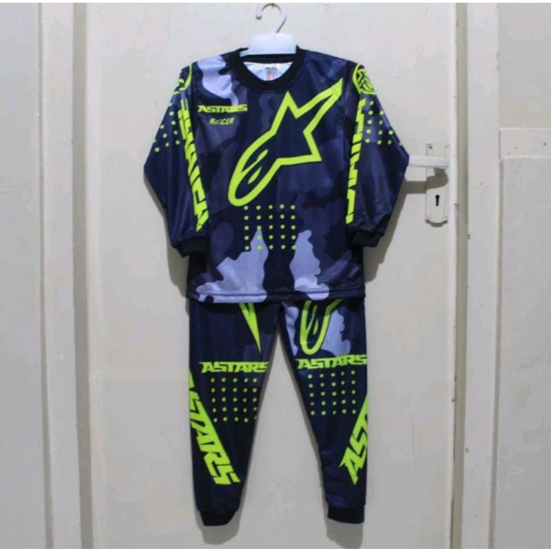 Baju jersey setelan sepeda anak downhill motocross Kaos jersey setelan sepeda anak downhill motocros