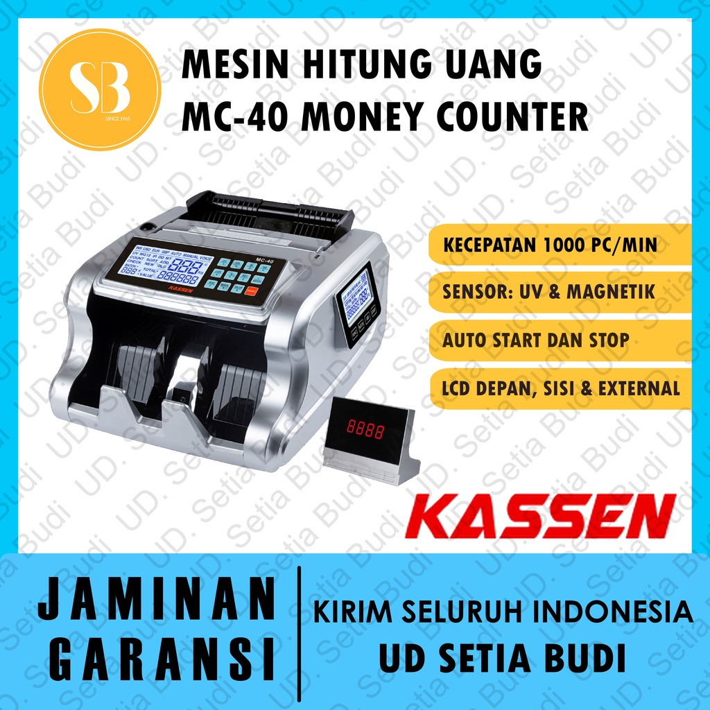 Mesin Penghitung Uang Kassen MC-40 Dual+ Display Money Counter