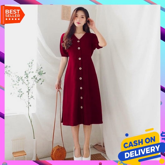 Dress Wanita Terbaru 2023 Korean Style Dewasa Long Tunik Jumbo Gaun Pesta  Kaos Berhijab Baju Busui 