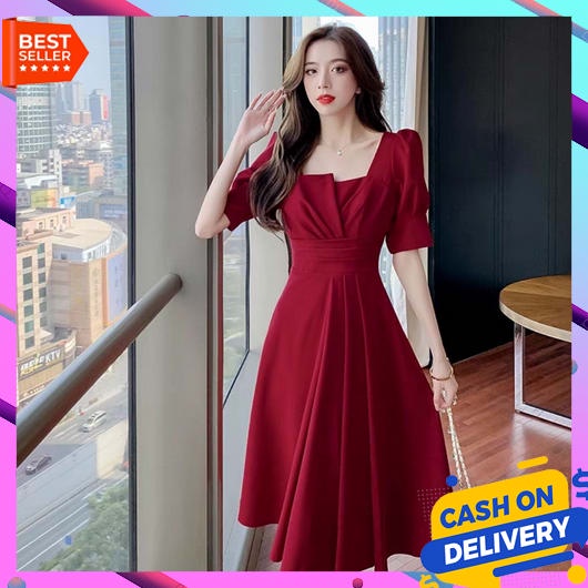 Dress Wanita Terbaru 2023 Korean Style Dewasa Baju Busui Sehari Hari Terusan Murah Perempuan Dres Ko