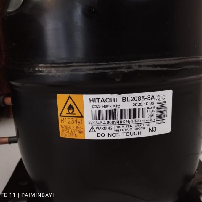 Ready oke] Kompresor Kulkas Hitachi ukuran 1/3 pk BL2088-SA 10220-240V-50HZ R134