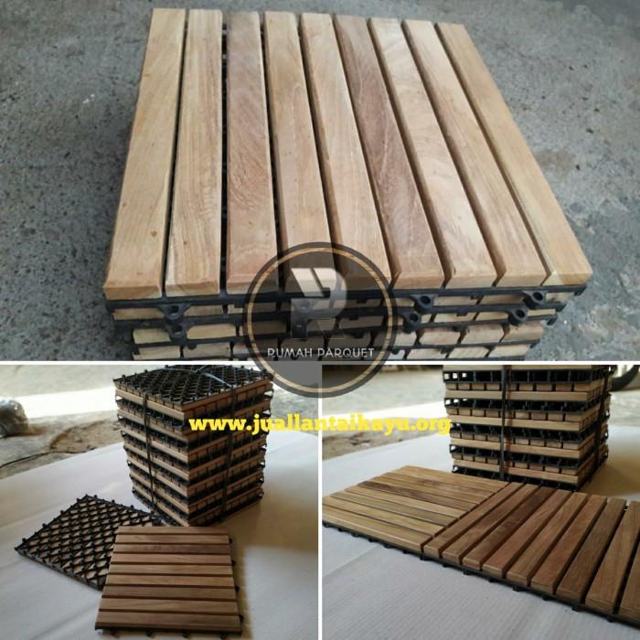 Terlaris Lantai Kayu Decking Tile Jati Bongkar Pasang - Ubin Parket - Parquet
