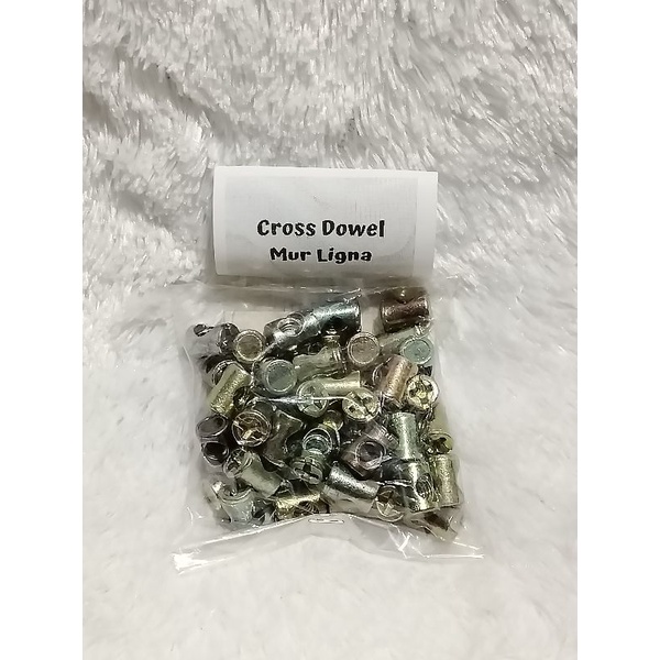 Mur cross dowel mur ligna mur baut ligna mur furniture mur dipan mur palang mur lock nut isi 50pcs