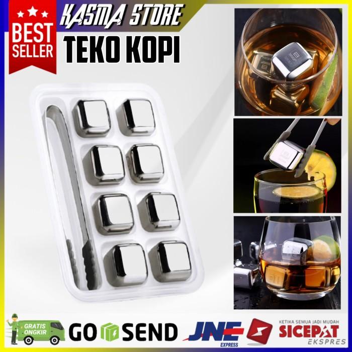 Best Seller Es Batu Stainless Steel Reusable Ice Cube 4/6/8 Pcs