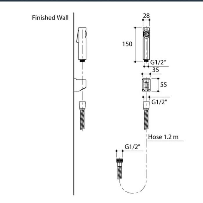 Kohler Cuff Jet Shower White K-98100X-0 | Semprotan Toilet Kohler