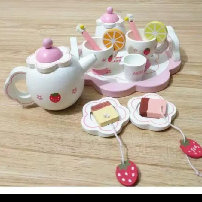 MUST HAVE WOODEN TOYS MOTHER GARDEN TEA SET TERBARU