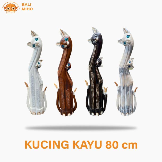 ~@~@~@~@] Patung Kucing Kayu Dekorasi Kucing Patung Kucing lucu Pajangan Kucing