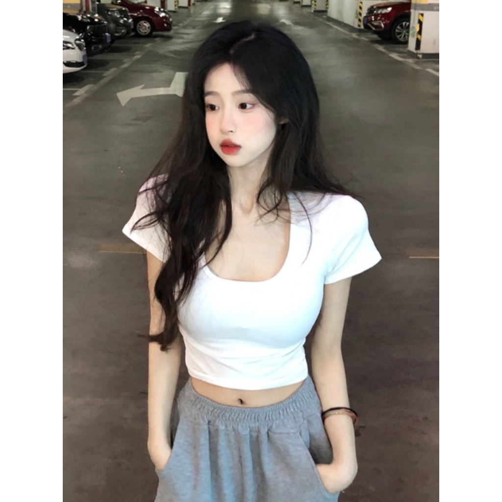 ◙☄▥Suhao kaos import wanita kaos wanita korean style lengan pendek kaos pendek perempuan