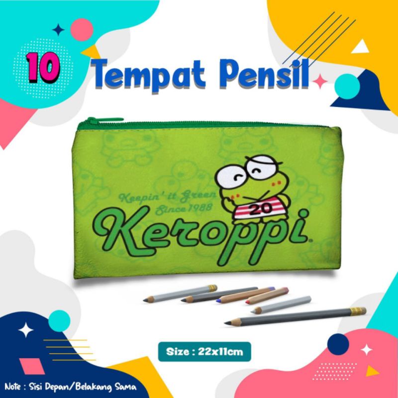 

Keroppi Tempat Pensil 10 Pouch Custom Nama Foto Souvenir Kado Hadiah Wadah Kotak Dompet