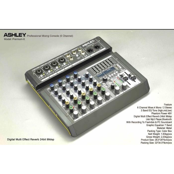 Terlaris Mixer Ashley Premium 6 , Ashley 6 Channel Original