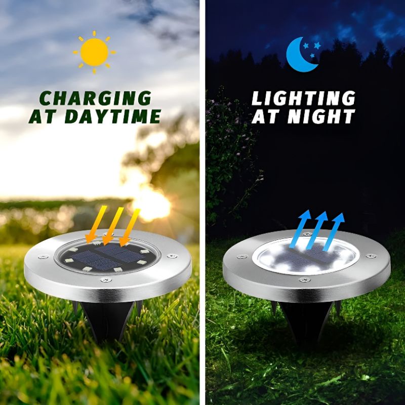 Lampu Tanam LED Outdoor Tenaga Surya Matahari Solar Panel Anti Air 8 LED 20 LED CL-022 RB20
