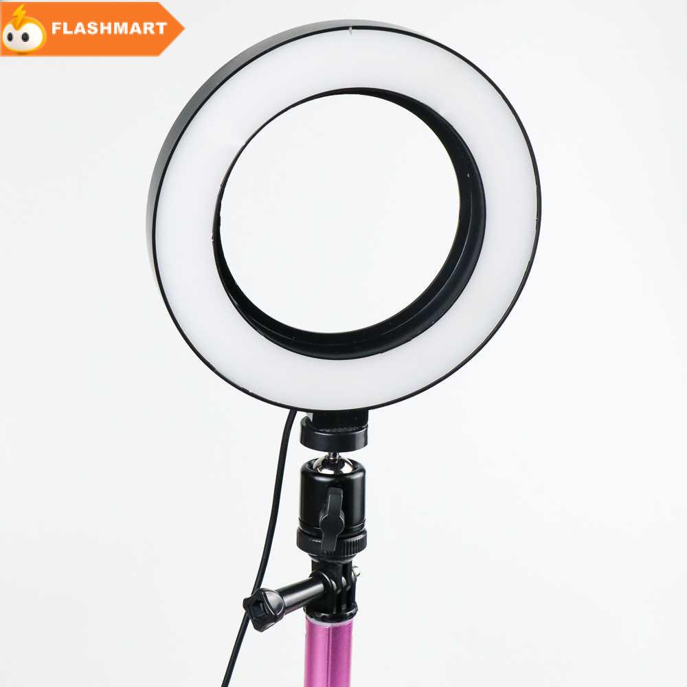 FLASHMART TaffSTUDIO Lampu Halo Ring Light LED Kamera 16CM with Tripod - EL940008A