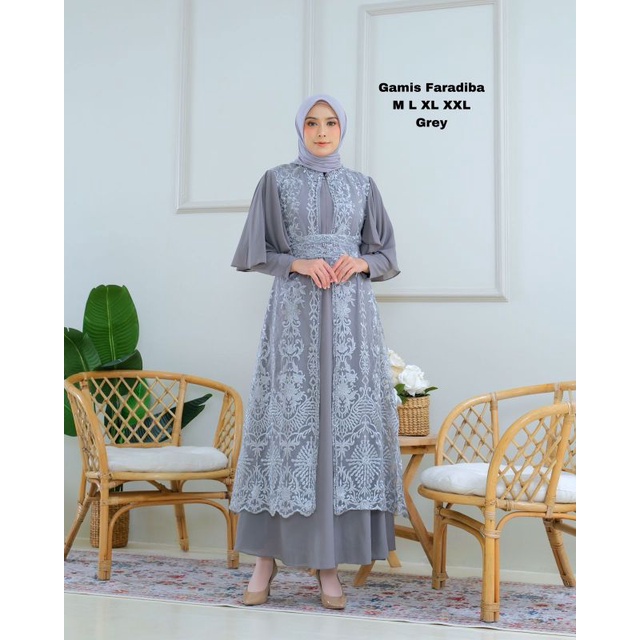 Dress Pesta Mewah| Gamis Faradiba Tile Sapto Payet Terbaru| Gamis Cardigan Lepas Pasang|