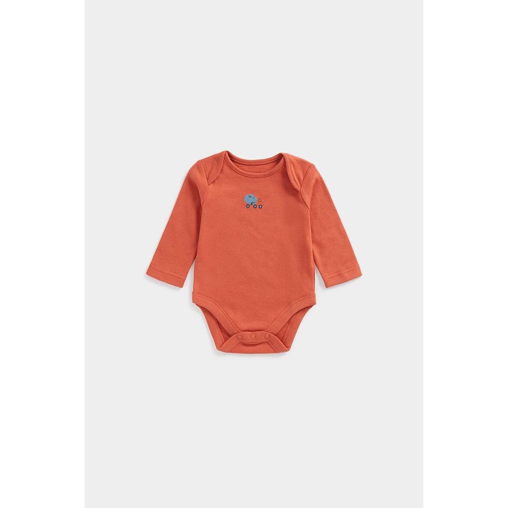 Mothercare Trucks Long-Sleeved Bodysuits - 3 Pack - Set Terusan Bayi Laki-laki (Multi)