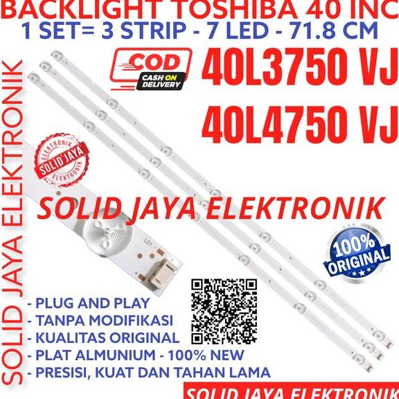 BACKLIGHT TV LED TOSHIBA 40 INC 40L3750 40L4750 VJ 40L3750VJ 40L4750VJ LAMPU BL 7K 3V 7 KANCING 7LED