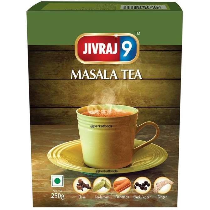 

Jivraj 9 Masala Tea India / Mixed Spices Chai /Teh Hitam Rempah Campur
