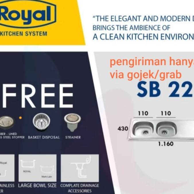 %%%%] royal kitchen sink sb 22 lubang 2,bak cuci piring royal lubang 2 sb 22