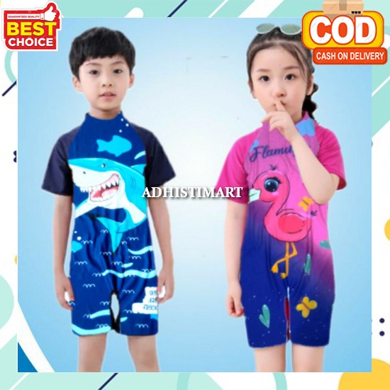 Swimsuit Tebal Import Karakter Kartun Lucu Muslimah Syari Anti Air Baju Renang Anak Kecil Swimwear R