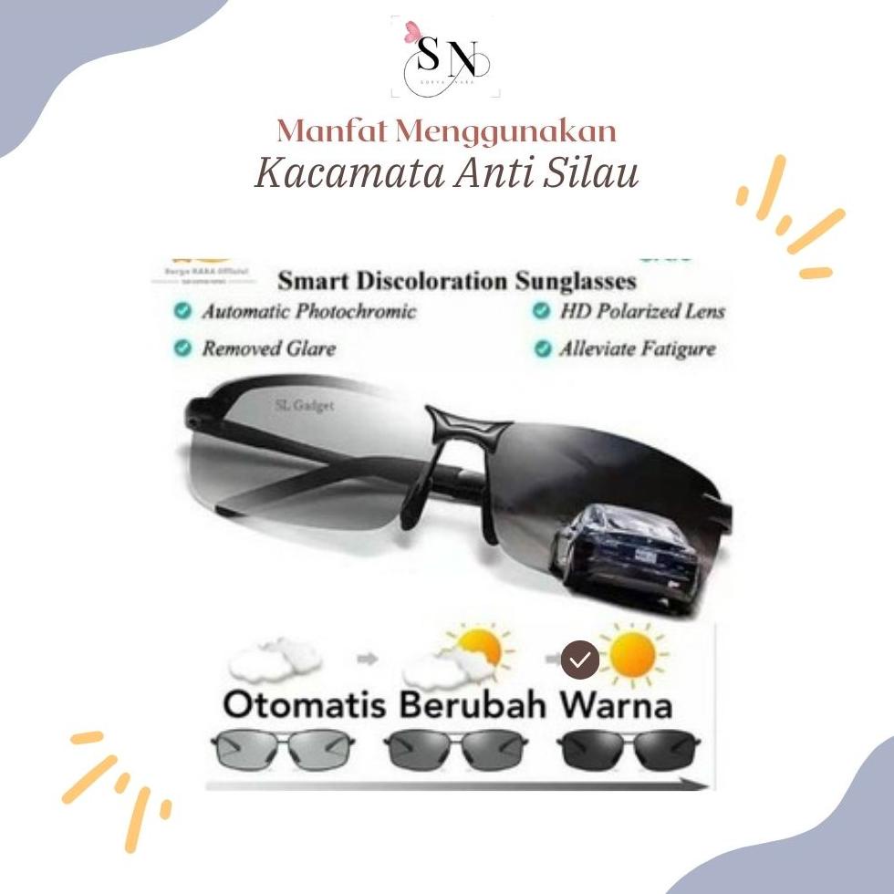 New Kacamata Anti Silau Photocromic Polarized Sunglasses | Kaca Mata Paser Ikan | Menahan Sinar Matahari Dan Lampu Kendaraan