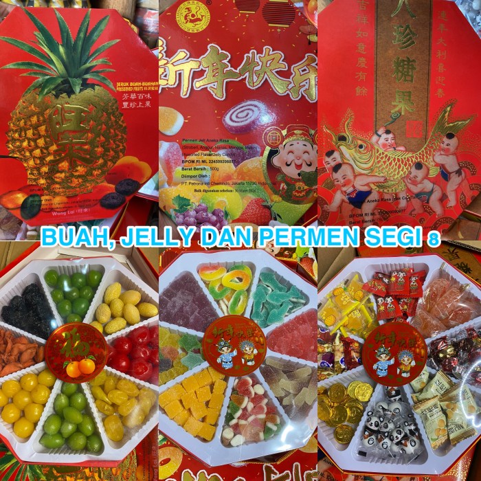 

Manisan buah jelly permen segi 8 / cemilan dan hampers imlek