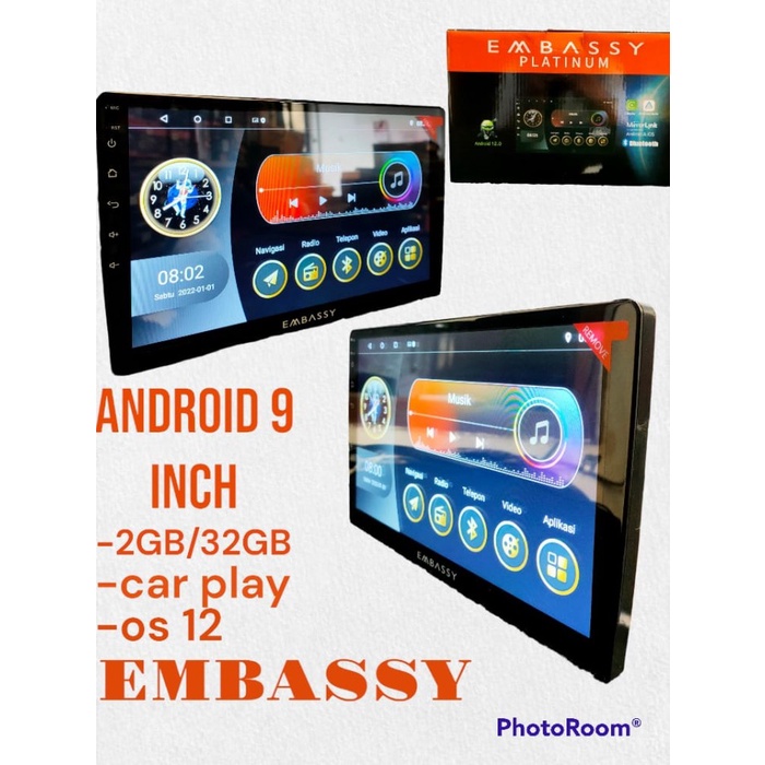 Best Seller Head Unit Android 9 Inch Embassy Ram 2/32Gb