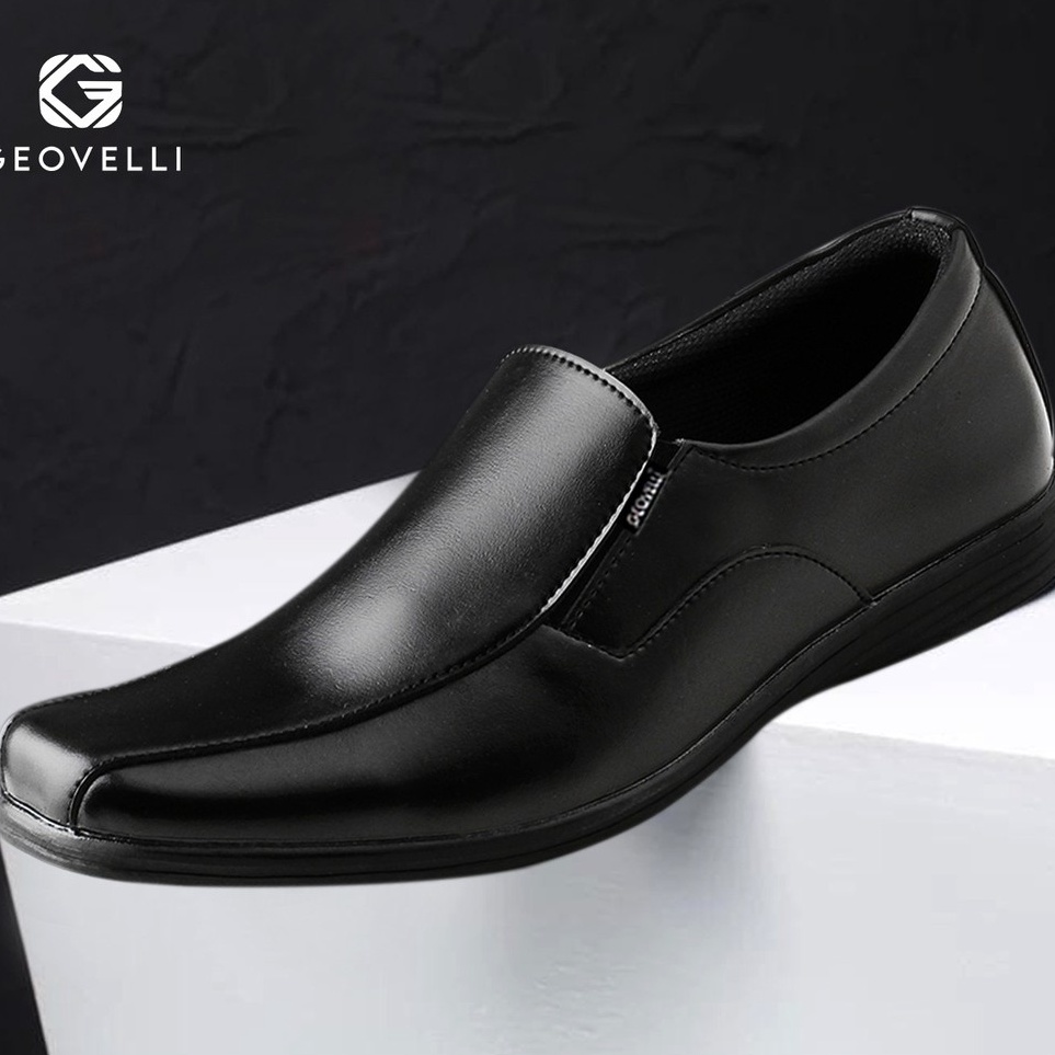 Import ✨Terbaik✨ GEOVELLI Sepatu Pantofel Pantopel Kulit Pria Murah Pendek Formal Kerja Kantor  Hita