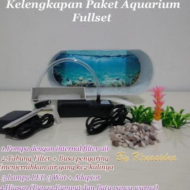 Aquarium Mini Dengan Dobel Filter/Aquarium Cupang Akrilik Lengkap