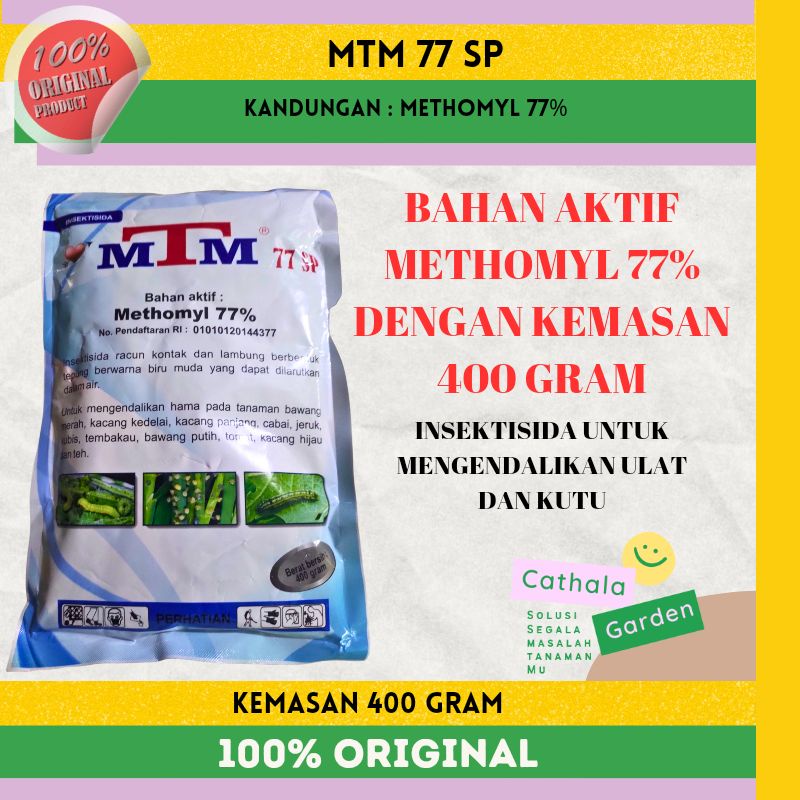 MTM 77SP KEMASAN 400 GRAM | INSEKTISIDA UNTUK ULAT DENGAN KANDUNGAN METHOMIL 77%