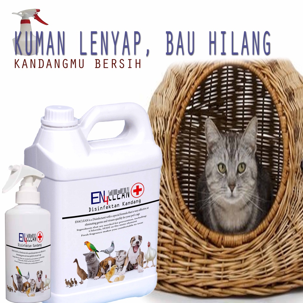 Spray Kandang sampai dengan 5L Desinfektan kandang kucing kesayangan unuk menghilangkan kuman dan bau kandang kucing EPS62 TKK3