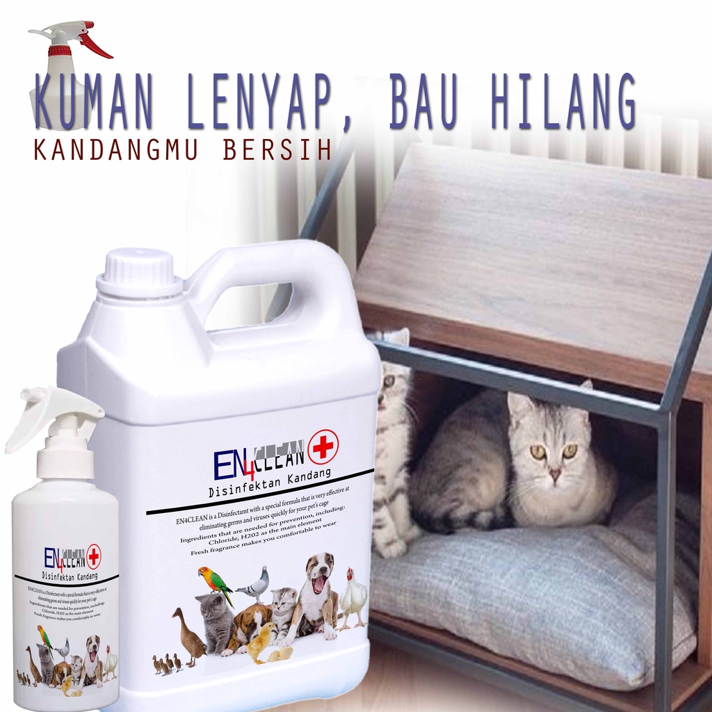 Spray Kandang sampai dengan 5L Desinfektan kandang kucing kesayangan unuk menghilangkan kuman dan bau kandang kucing EPS18 TKK3