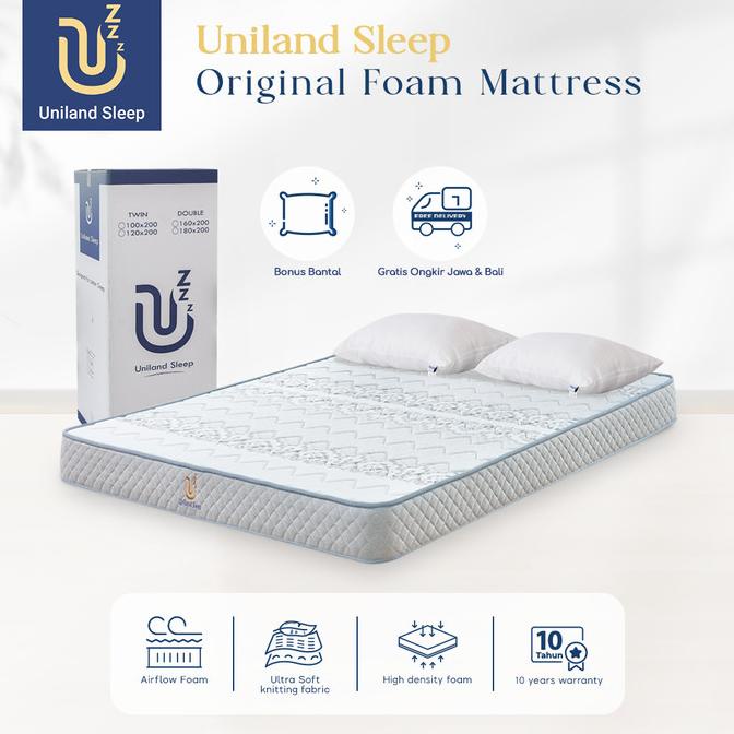 Kasur Busa Uniland Sleep Original 15cm Foam Mattress Box FREE BANTAL