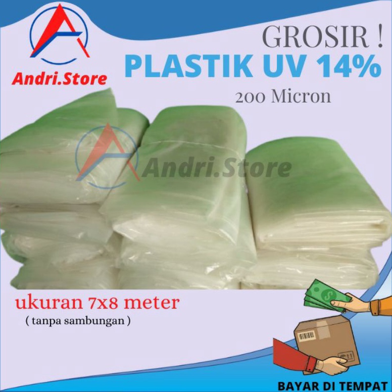 CHEKOUT plastik pelastik uv green house ukuran 8x7 meter 200micron tanpa sambungan