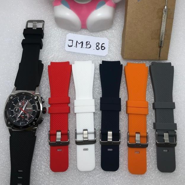 (COD AKTIF) Strap tali rubber jam tangan seiko sportura f1 honda racing 22mm OBRAL Kode 186