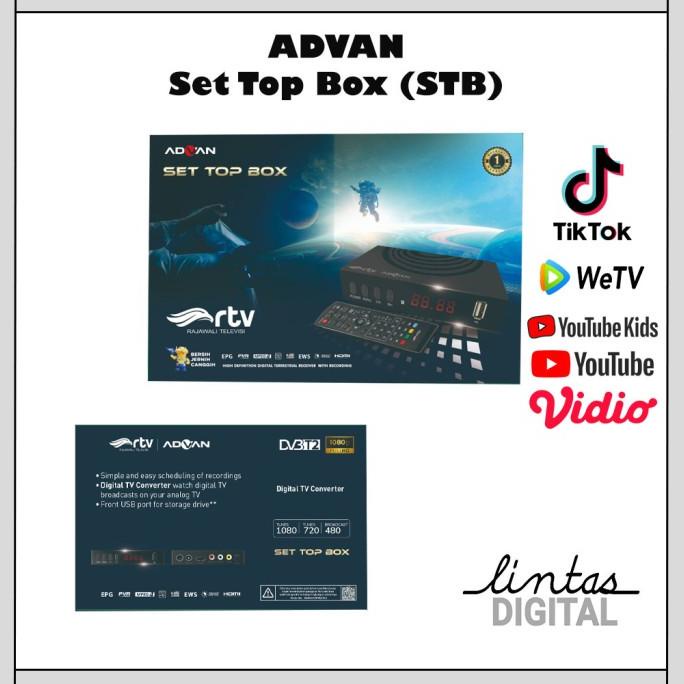 ADVAN DIGIPRO DVBT2 DVB-10KK Kominfo 1080p Set Top Box STB Digital TV